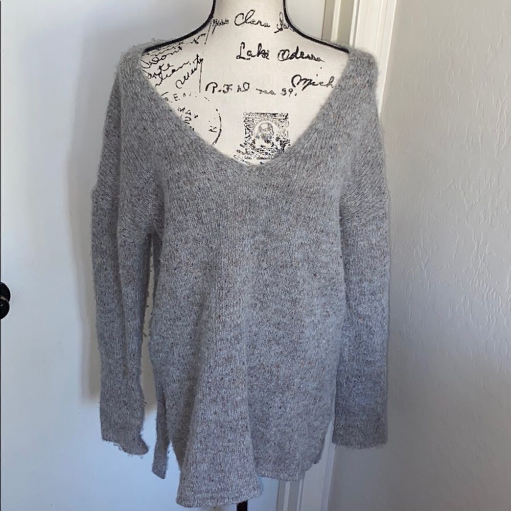 Aritzia Babaton Gray Alpaca Wool Blend Pullover Sweater Modern Boho